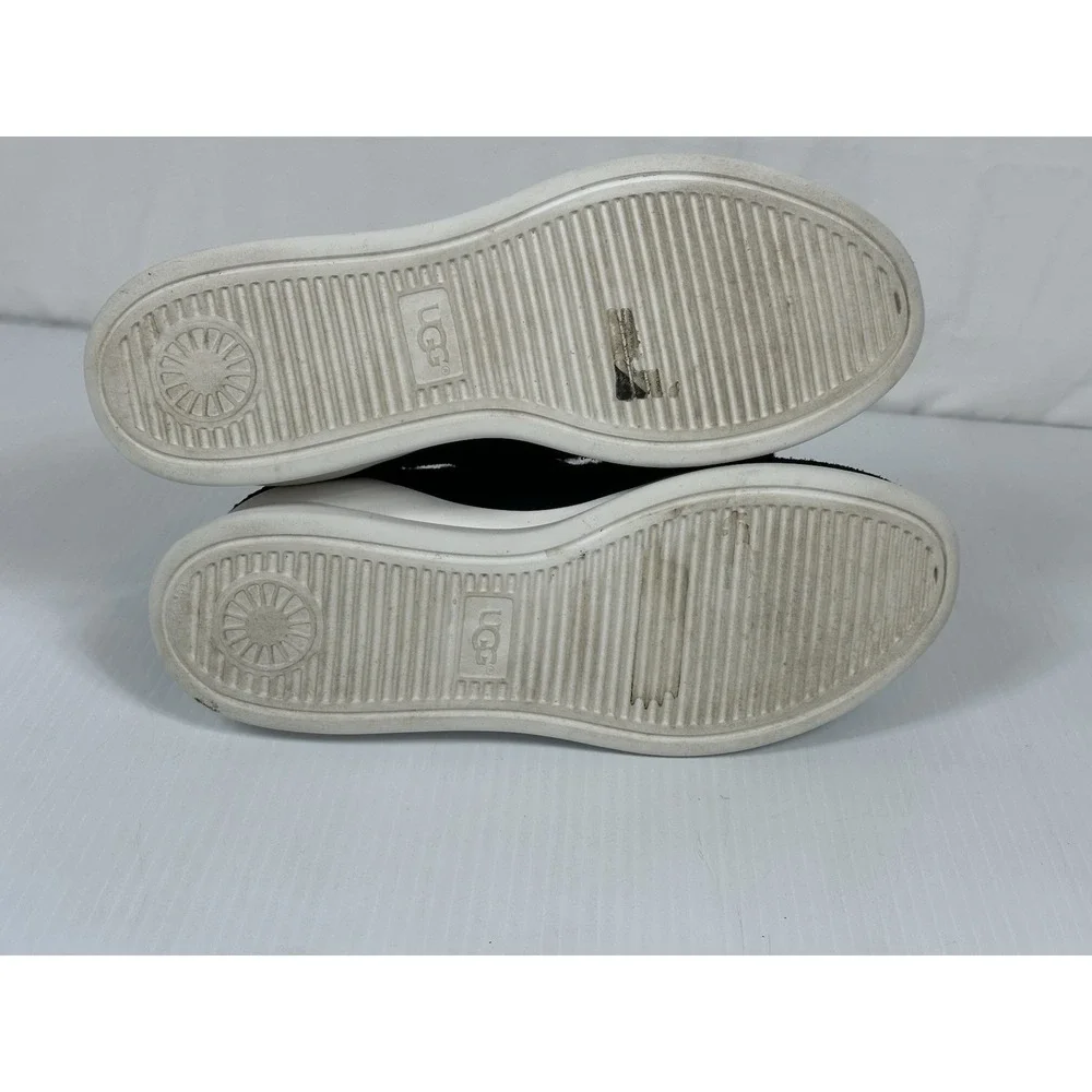 UGG‎ Ashby Spill Seam Trainer Black Suede Laceless Chunky Platform Sneakers 10